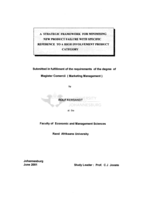 A strategic framework for minimising new product failure with specific reference to a high involvement product category