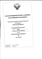Value engineering within a changing telecommunication market