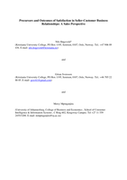 Precursors and outcomes of satisfaction in seller-customer business relationships : a sales perspective