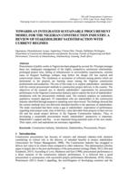 Towards an integrated sustainable procurement model for the Nigerian construction industry : a review of stakeholders' satistisfaction with current regimes