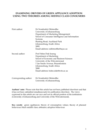 Examining drivers of green appliance adoption using two theories among middle class consumers