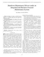Shutdown maintenance drivers under an integrated and business focused maintenance system