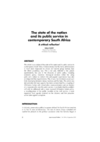 The state of the nation and its public service in contemporary South Africa