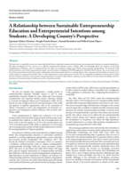 A relationship between sustainable entrepreneurship education and entrepreneurial intentions among students : a developing country’s perspective