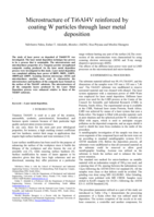 Microstructure of Ti6Al4V reinforced by coating W particles through laser metal deposition