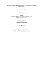 The impact of a direct selling practical project on the sales person’s profile of tertiary students