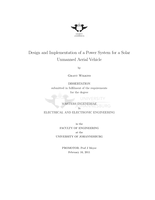 Design and implementation of a power system for a solar unmanned aerial vehicle