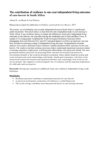 The contribution of resilience to one-year independent living outcomes of care-leavers in South Africa