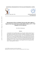 Measurement of the correlations between the polar angles of leptons from top quark decays in the helicity basis at √s = 7 TeV using the ATLAS detector