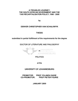 A troubled journey : the South African government and the taxi recapitalisation policy, 1998-2008