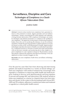 Surveillance, Discipline and Care technologies of compliance in a South African tuberculosis clinic