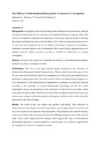 The efficacy of individualised homeopathic treatment on constipation