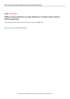 Effect of heat treatment on wear behaviour of rolled carbon steel in DOT4 brake fluid