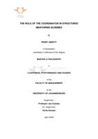 The role of the coordinator in structured mentoring schemes
