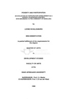 Poverty and participation : an evaluation of participatory development as a poverty alleviation strategy with reference to the community of Maboloka