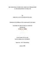 The need for an employee assistance programme at the department of health