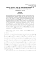 Literacy journeys : home and family literacy practices in immigrant households and their congruence with schooled literacy