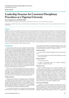 Leadership structure for consistent disciplinary procedures at a Nigerian University