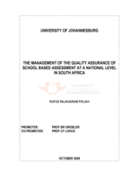 The management of the quality assurance of school based assessment at a national level in South Africa