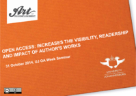 Open access : increases the visibility, readership and impact of author's works