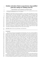 Alkaline activation of basic oxygen furnace slag modified 1 gold mine tailings for building material