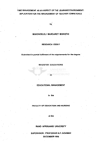 Time management as an aspect of the learning environment : implication for the management of teacher competence