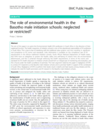 The role of environmental health in the Basotho male initiation schools: neglected or restricted?