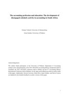The accounting profession and education : the development of disengaged scholarly activity in accounting in South Africa