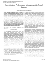 Investigating performance management in postal systems
