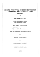 Coding structure and properties for correcting insertion/deletion errors