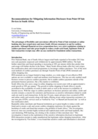 Recommendations for mitigating information disclosure from point of sale devices in South Africa