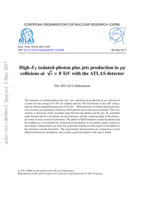 High-ET isolated-photon plus jets production in pp collisions at  √s = 8 TeV with the ATLAS detector
