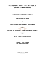 Transformation of managerial skills of engineers.