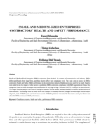 Small and medium-sized enterprises contractors' health and safety performance