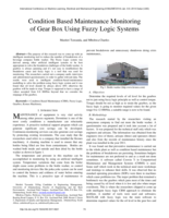 Condition based maintenance monitoring of gear box using fuzzy logic systems