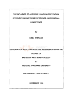 The influence of a vehicle hijacking prevention intervention on stress experience and personal competence