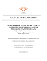Motivation of young South African engineers - comparing classical theory to statistical data