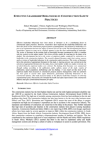 Effective leadership behaviours in construction safety practices
