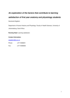 An exploration of the factors that contribute to learning satisfaction of first-year anatomy and physiology students