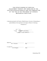 The effectiveness of cervical adjustment therapy, dry needling of the levator scapulae muscle and the combination of the two in the treatment of chronic mechanical neck pain