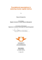 Foundational assumptions in selecting human capital metrics