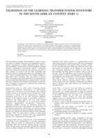 Validation of the learning transfer system inventory in the South African context (Part 1).