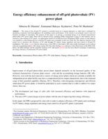 Energy efficiency enhancement of off-grid photovoltaic (PV) power plant