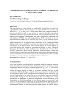 Contribution to electro-dylisis of synthetic Cu2+ from CuCl2 in aqeous solutions