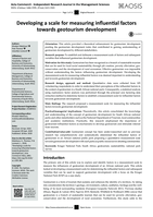 Developing a scale for measuring influential factors towards geotourism development