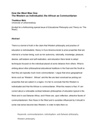 How the West was one : the Western as individualist, the African as communitarian