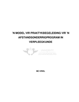 'n Model vir praktykbegeleiding vir 'n afstandsonderrigprogram in verpleegkunde