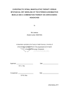 Chiropractic spinal manipulative therapy versus myofascial dry needling of the sternocleidomastoid muscle and a combination thereof on cervicogenic headaches