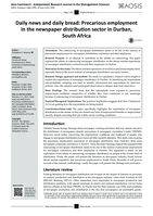 Daily news and daily bread : precarious employment in the newspaper distribution sector in Durban, South Africa