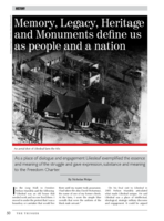 Memory, legacy, heritage and monuments define us as people and a nation